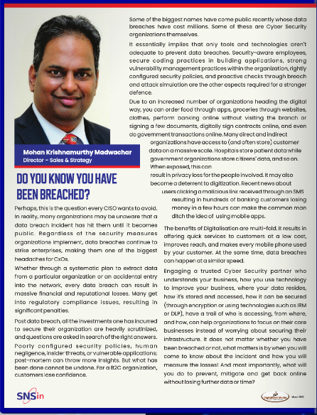 Press clipping: Do you know you have been breached?